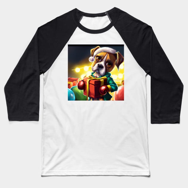 Cute Boxer Drawing Baseball T-Shirt by Play Zoo